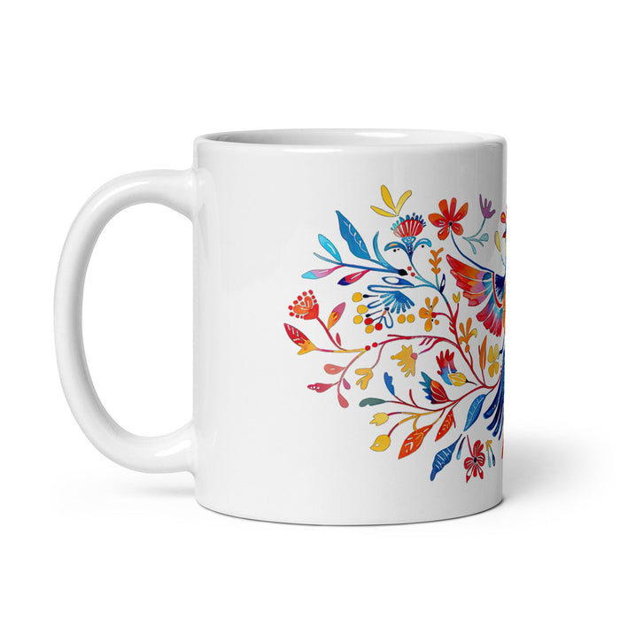 Amanda Exclusive Name Art Piece Home Office Work Coffee Mug Mexican Spanish Pride Gift Cup One - Of - A - Kind Calligraphy White Glossy Mug | A7 - Mexicada