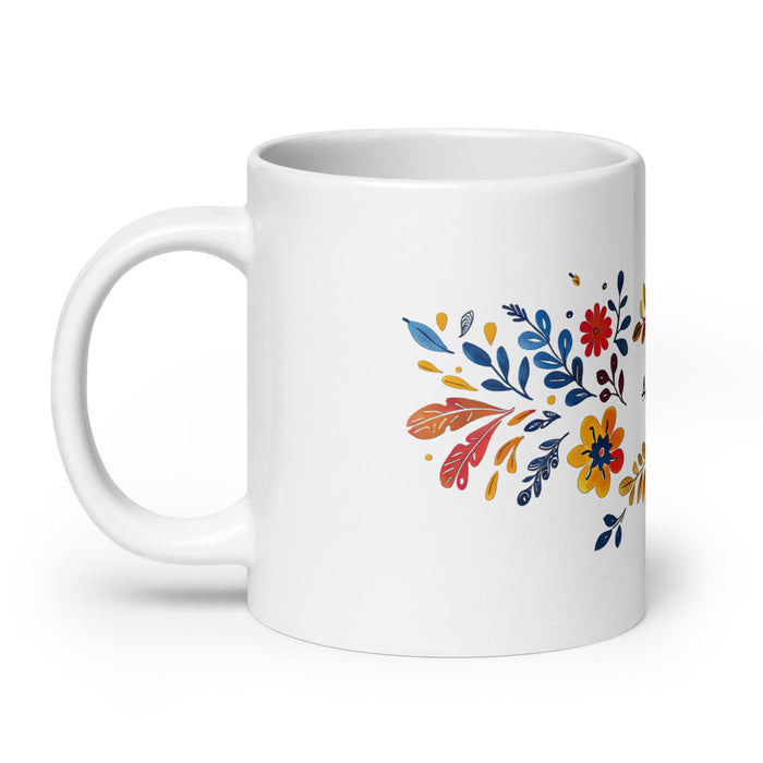 Amanda Exclusive Name Art Piece Home Office Work Coffee Mug Mexican Spanish Pride Gift Cup One - Of - A - Kind Calligraphy White Glossy Mug | A9 - Mexicada