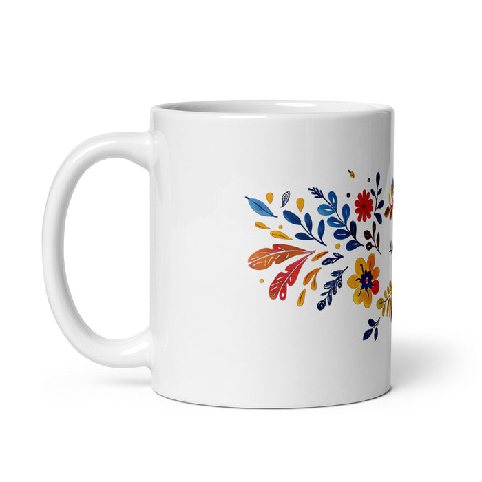 Amanda Exclusive Name Art Piece Home Office Work Coffee Mug Mexican Spanish Pride Gift Cup One - Of - A - Kind Calligraphy White Glossy Mug | A9 - Mexicada