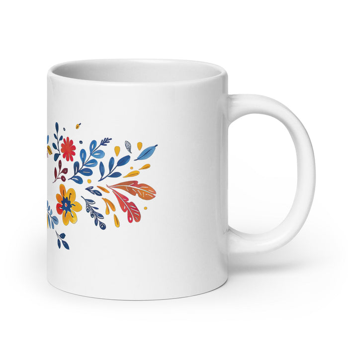 Amanda Exclusive Name Art Piece Home Office Work Coffee Mug Mexican Spanish Pride Gift Cup One - Of - A - Kind Calligraphy White Glossy Mug | A9 - Mexicada