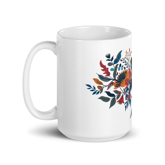 Amaya Exclusive Name Art Piece Home Office Work Coffee Mug Mexican Spanish Pride Gift Cup One-Of-A-Kind Calligraphy White Glossy Mug | A1 Mexicada