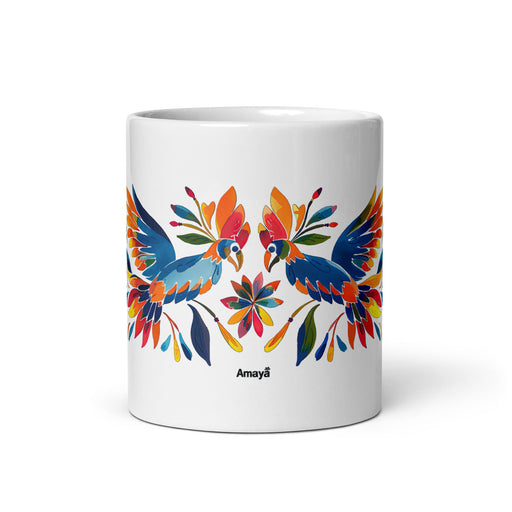 Amaya Exclusive Name Art Piece Home Office Work Coffee Mug Mexican Spanish Pride Gift Cup One - Of - A - Kind Calligraphy White Glossy Mug | A10 - Mexicada