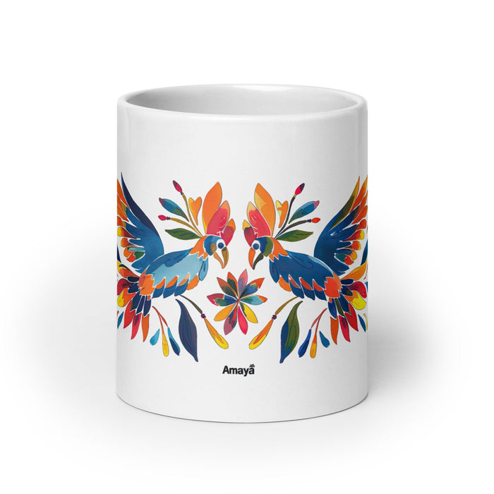 Amaya Exclusive Name Art Piece Home Office Work Coffee Mug Mexican Spanish Pride Gift Cup One-Of-A-Kind Calligraphy White Glossy Mug | A10 Mexicada