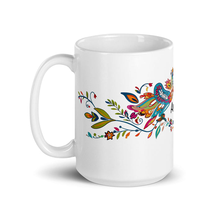 Amaya Exclusive Name Art Piece Home Office Work Coffee Mug Mexican Spanish Pride Gift Cup One - Of - A - Kind Calligraphy White Glossy Mug | A12 - Mexicada