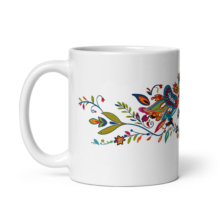 Amaya Exclusive Name Art Piece Home Office Work Coffee Mug Mexican Spanish Pride Gift Cup One - Of - A - Kind Calligraphy White Glossy Mug | A12 - Mexicada