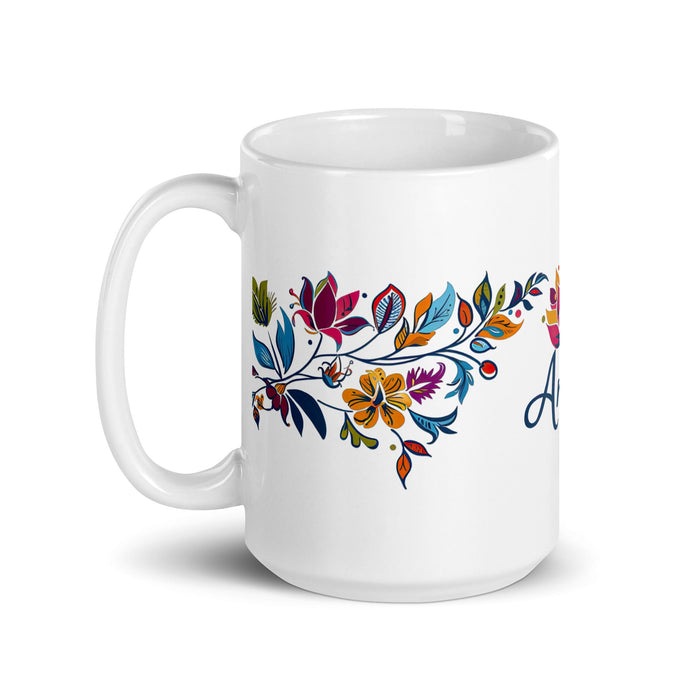 Amaya Exclusive Name Art Piece Home Office Work Coffee Mug Mexican Spanish Pride Gift Cup One - Of - A - Kind Calligraphy White Glossy Mug | A13 - Mexicada