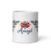 Amaya Exclusive Name Art Piece Home Office Work Coffee Mug Mexican Spanish Pride Gift Cup One - Of - A - Kind Calligraphy White Glossy Mug | A13 - Mexicada