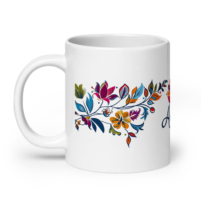 Amaya Exclusive Name Art Piece Home Office Work Coffee Mug Mexican Spanish Pride Gift Cup One - Of - A - Kind Calligraphy White Glossy Mug | A13 - Mexicada