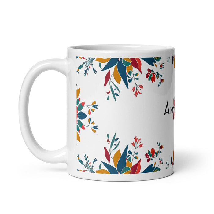 Amaya Exclusive Name Art Piece Home Office Work Coffee Mug Mexican Spanish Pride Gift Cup One - Of - A - Kind Calligraphy White Glossy Mug | A14 - Mexicada