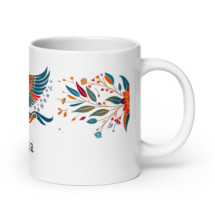 Amaya Exclusive Name Art Piece Home Office Work Coffee Mug Mexican Spanish Pride Gift Cup One - Of - A - Kind Calligraphy White Glossy Mug | A15 - Mexicada