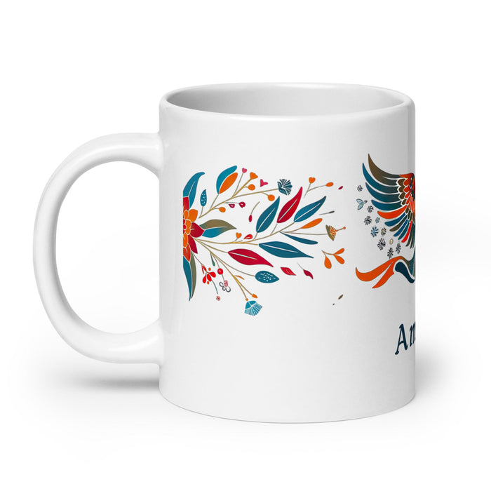 Amaya Exclusive Name Art Piece Home Office Work Coffee Mug Mexican Spanish Pride Gift Cup One - Of - A - Kind Calligraphy White Glossy Mug | A15 - Mexicada