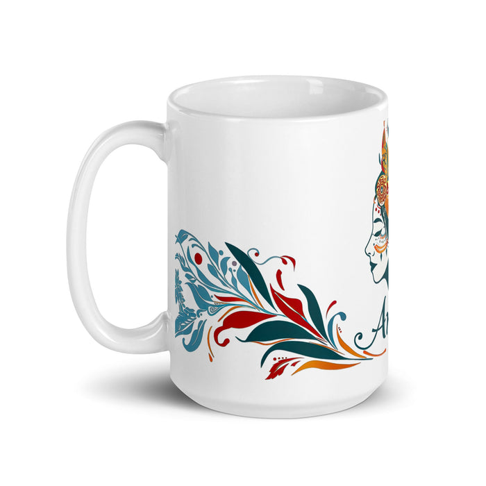 Amaya Exclusive Name Art Piece Home Office Work Coffee Mug Mexican Spanish Pride Gift Cup One - Of - A - Kind Calligraphy White Glossy Mug | A25 - Mexicada