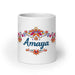 Amaya Exclusive Name Art Piece Home Office Work Coffee Mug Mexican Spanish Pride Gift Cup One - Of - A - Kind Calligraphy White Glossy Mug | A4 - Mexicada