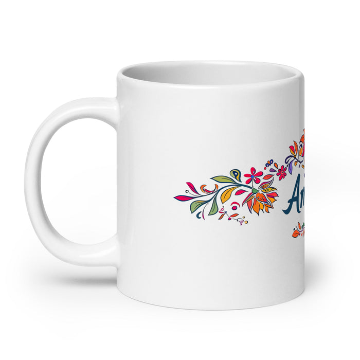 Amaya Exclusive Name Art Piece Home Office Work Coffee Mug Mexican Spanish Pride Gift Cup One - Of - A - Kind Calligraphy White Glossy Mug | A4 - Mexicada