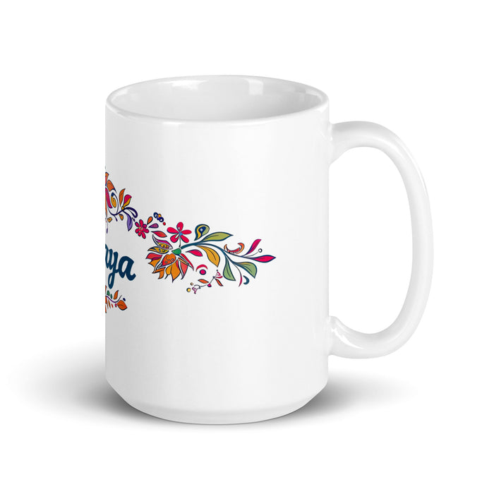 Amaya Exclusive Name Art Piece Home Office Work Coffee Mug Mexican Spanish Pride Gift Cup One - Of - A - Kind Calligraphy White Glossy Mug | A4 - Mexicada