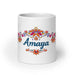 Amaya Exclusive Name Art Piece Home Office Work Coffee Mug Mexican Spanish Pride Gift Cup One-Of-A-Kind Calligraphy White Glossy Mug | A4 Mexicada