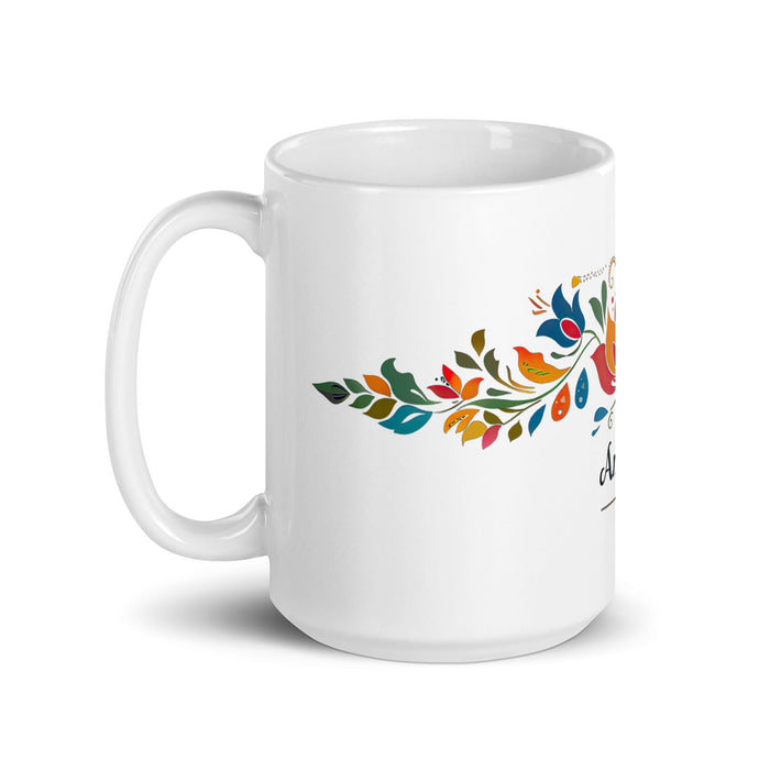 Amaya Exclusive Name Art Piece Home Office Work Coffee Mug Mexican Spanish Pride Gift Cup One - Of - A - Kind Calligraphy White Glossy Mug | A8 - Mexicada