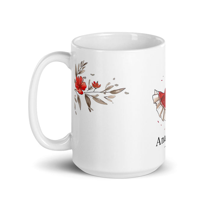 Ana Lucía Exclusive Name Art Piece Home Office Work Coffee Mug Mexican Spanish Pride Gift Cup One - Of - A - Kind Calligraphy White Glossy Mug | A12 - Mexicada