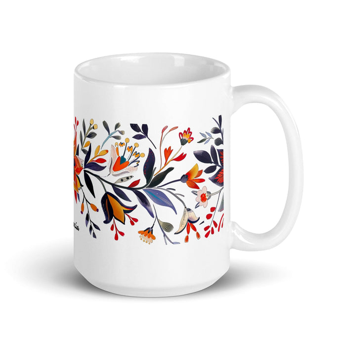 Ana Lucía Exclusive Name Art Piece Home Office Work Coffee Mug Mexican Spanish Pride Gift Cup One-Of-A-Kind Calligraphy White Glossy Mug | A13 Mexicada 15 oz