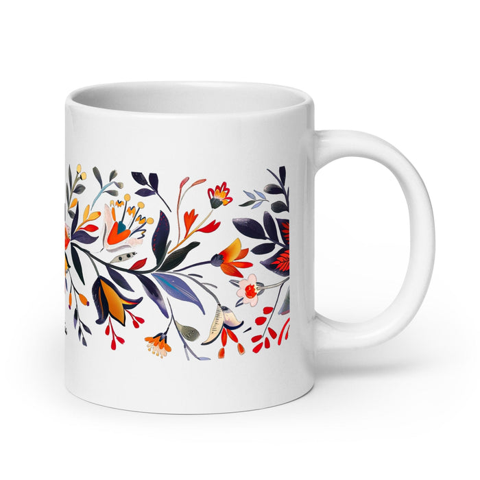 Ana Lucía Exclusive Name Art Piece Home Office Work Coffee Mug Mexican Spanish Pride Gift Cup One-Of-A-Kind Calligraphy White Glossy Mug | A13 Mexicada 20 oz