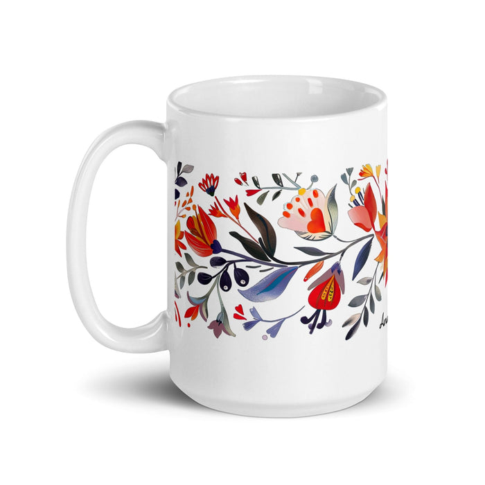 Ana Lucía Exclusive Name Art Piece Home Office Work Coffee Mug Mexican Spanish Pride Gift Cup One-Of-A-Kind Calligraphy White Glossy Mug | A13 Mexicada