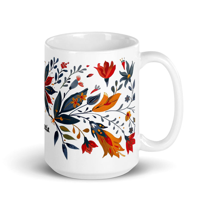 Ana Lucía Exclusive Name Art Piece Home Office Work Coffee Mug Mexican Spanish Pride Gift Cup One-Of-A-Kind Calligraphy White Glossy Mug | A14 Mexicada 15 oz