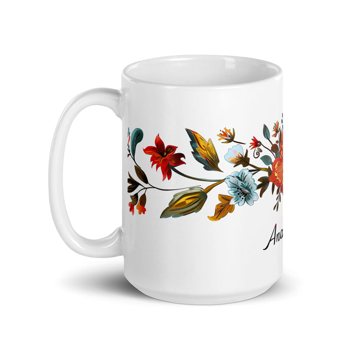 Ana Lucía Exclusive Name Art Piece Home Office Work Coffee Mug Mexican Spanish Pride Gift Cup One - Of - A - Kind Calligraphy White Glossy Mug | A2 - Mexicada