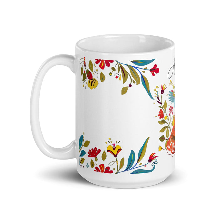 Ana Lucía Exclusive Name Art Piece Home Office Work Coffee Mug Mexican Spanish Pride Gift Cup One-Of-A-Kind Calligraphy White Glossy Mug | A5 Mexicada