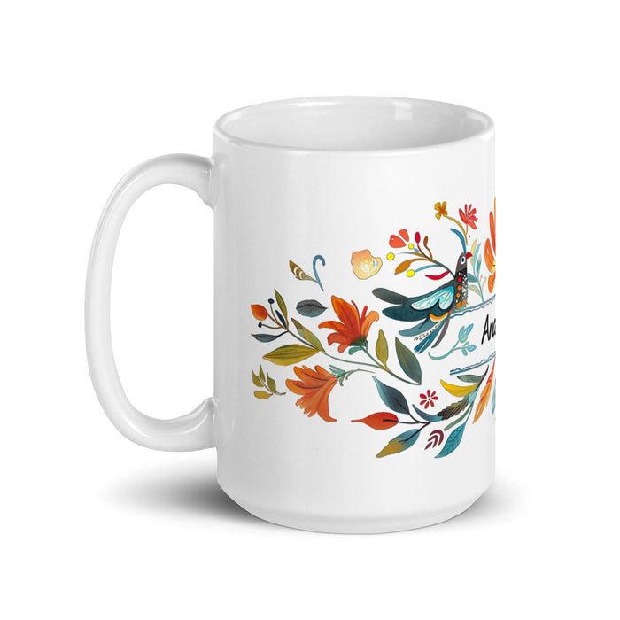 Ana Lucía Exclusive Name Art Piece Home Office Work Coffee Mug Mexican Spanish Pride Gift Cup One-Of-A-Kind Calligraphy White Glossy Mug | A6 Mexicada