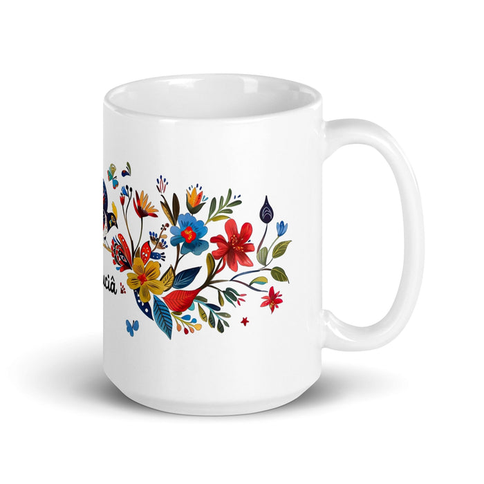 Ana Lucía Exclusive Name Art Piece Home Office Work Coffee Mug Mexican Spanish Pride Gift Cup One - Of - A - Kind Calligraphy White Glossy Mug | A7 - Mexicada