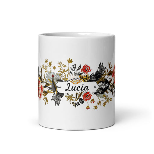 Ana Lucía Exclusive Name Art Piece Home Office Work Coffee Mug Mexican Spanish Pride Gift Cup One - Of - A - Kind Calligraphy White Glossy Mug | A8 - Mexicada