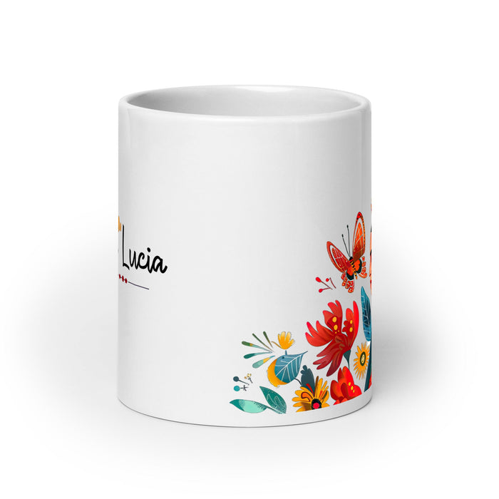 Ana Lucía Exclusive Name Art Piece Home Office Work Coffee Mug Mexican Spanish Pride Gift Cup One - Of - A - Kind Calligraphy White Glossy Mug | A9 - Mexicada