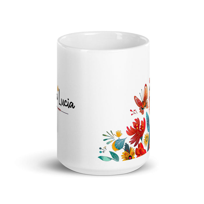 Ana Lucía Exclusive Name Art Piece Home Office Work Coffee Mug Mexican Spanish Pride Gift Cup One - Of - A - Kind Calligraphy White Glossy Mug | A9 - Mexicada