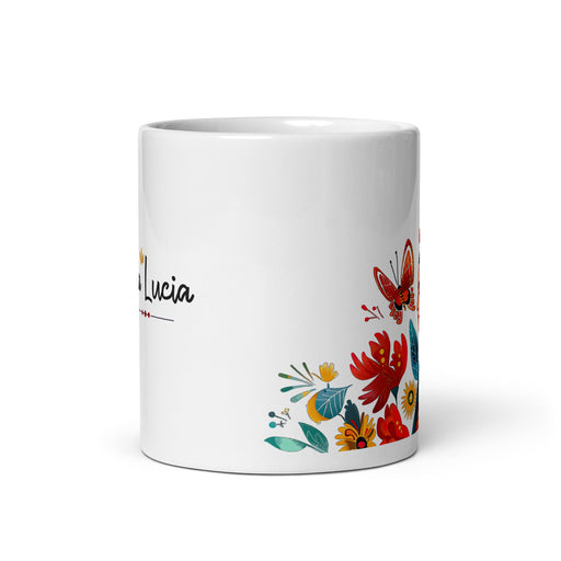 Ana Lucía Exclusive Name Art Piece Home Office Work Coffee Mug Mexican Spanish Pride Gift Cup One - Of - A - Kind Calligraphy White Glossy Mug | A9 - Mexicada