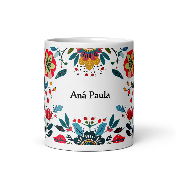 Ana Paula Exclusive Name Art Piece Home Office Work Coffee Mug Mexican Spanish Pride Gift Cup One - Of - A - Kind Calligraphy White Glossy Mug | A15 - Mexicada