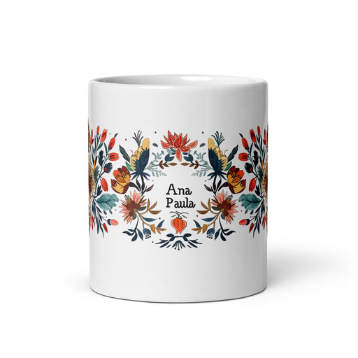 Ana Paula Exclusive Name Art Piece Home Office Work Coffee Mug Mexican Spanish Pride Gift Cup One - Of - A - Kind Calligraphy White Glossy Mug | A16 - Mexicada