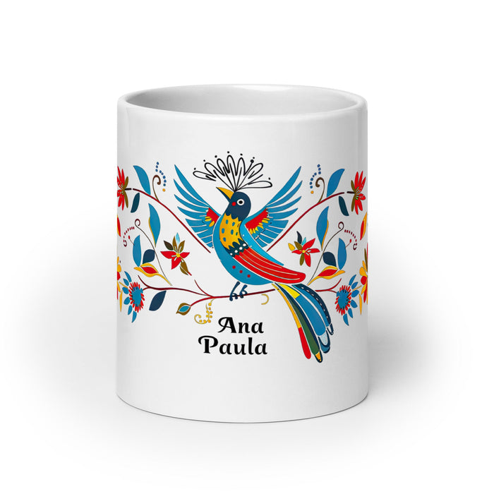 Ana Paula Exclusive Name Art Piece Home Office Work Coffee Mug Mexican Spanish Pride Gift Cup One - Of - A - Kind Calligraphy White Glossy Mug | A17 - Mexicada