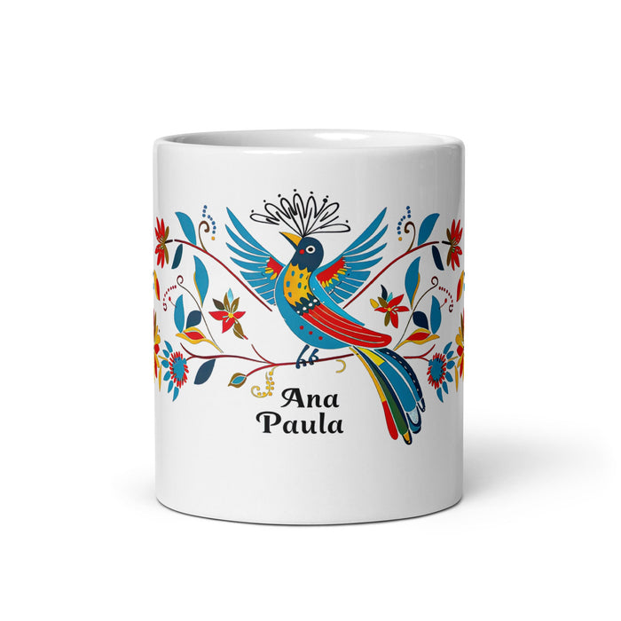 Ana Paula Exclusive Name Art Piece Home Office Work Coffee Mug Mexican Spanish Pride Gift Cup One - Of - A - Kind Calligraphy White Glossy Mug | A17 - Mexicada