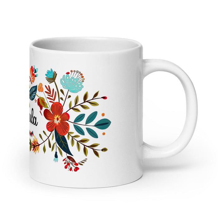 Ana Paula Exclusive Name Art Piece Home Office Work Coffee Mug Mexican Spanish Pride Gift Cup One-Of-A-Kind Calligraphy White Glossy Mug | A18 Mexicada 20 oz