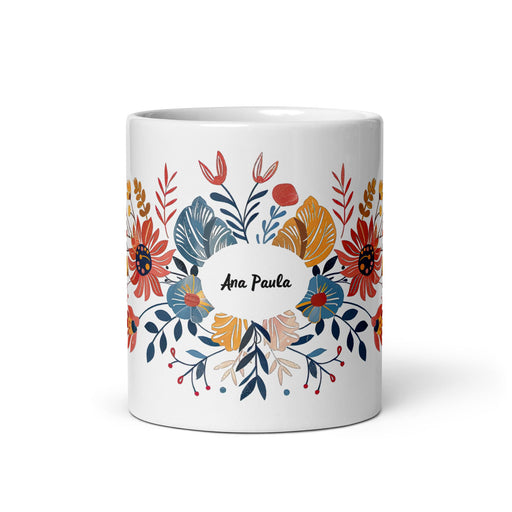 Ana Paula Exclusive Name Art Piece Home Office Work Coffee Mug Mexican Spanish Pride Gift Cup One - Of - A - Kind Calligraphy White Glossy Mug | A19 - Mexicada