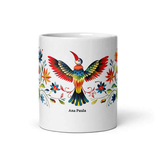 Ana Paula Exclusive Name Art Piece Home Office Work Coffee Mug Mexican Spanish Pride Gift Cup One - Of - A - Kind Calligraphy White Glossy Mug | A20 - Mexicada