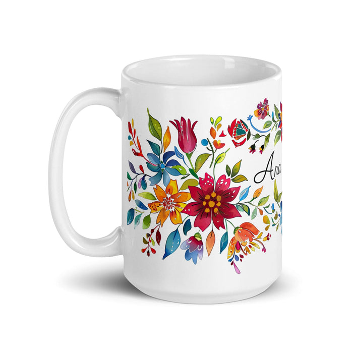 Ana Sofía Exclusive Name Art Piece Home Office Work Coffee Mug Mexican Spanish Pride Gift Cup One-Of-A-Kind Calligraphy White Glossy Mug | A1 Mexicada