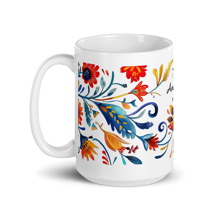 Ana Sofía Exclusive Name Art Piece Home Office Work Coffee Mug Mexican Spanish Pride Gift Cup One - Of - A - Kind Calligraphy White Glossy Mug | A5 - Mexicada