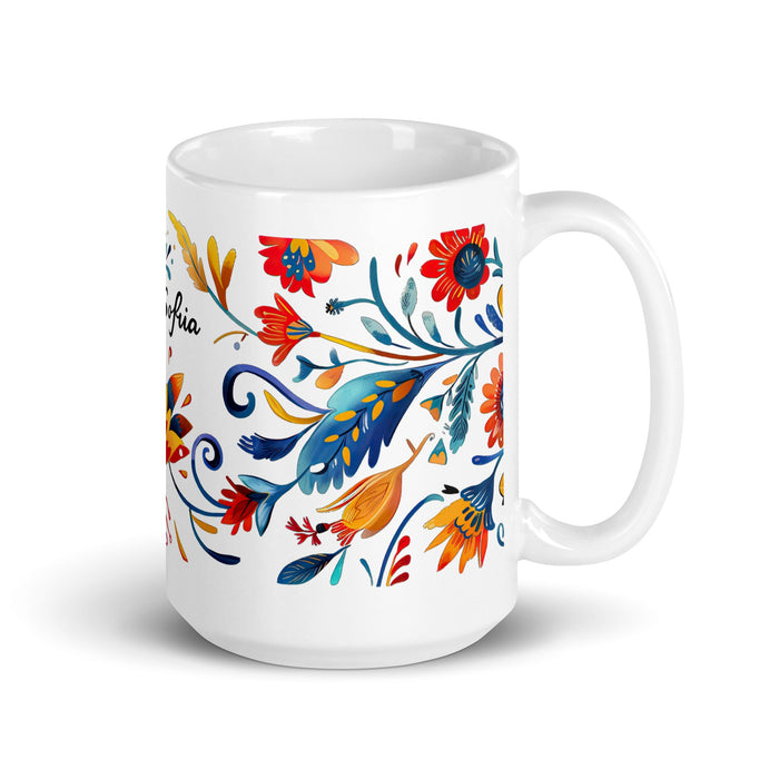 Ana Sofía Exclusive Name Art Piece Home Office Work Coffee Mug Mexican Spanish Pride Gift Cup One - Of - A - Kind Calligraphy White Glossy Mug | A5 - Mexicada