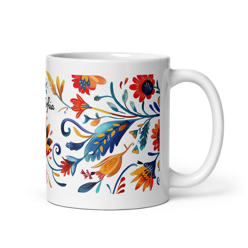 Ana Sofía Exclusive Name Art Piece Home Office Work Coffee Mug Mexican Spanish Pride Gift Cup One-Of-A-Kind Calligraphy White Glossy Mug | A5 Mexicada 11 oz