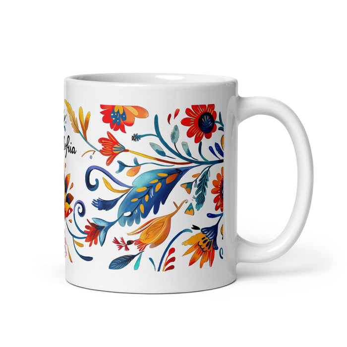 Ana Sofía Exclusive Name Art Piece Home Office Work Coffee Mug Mexican Spanish Pride Gift Cup One-Of-A-Kind Calligraphy White Glossy Mug | A5 Mexicada 11 oz