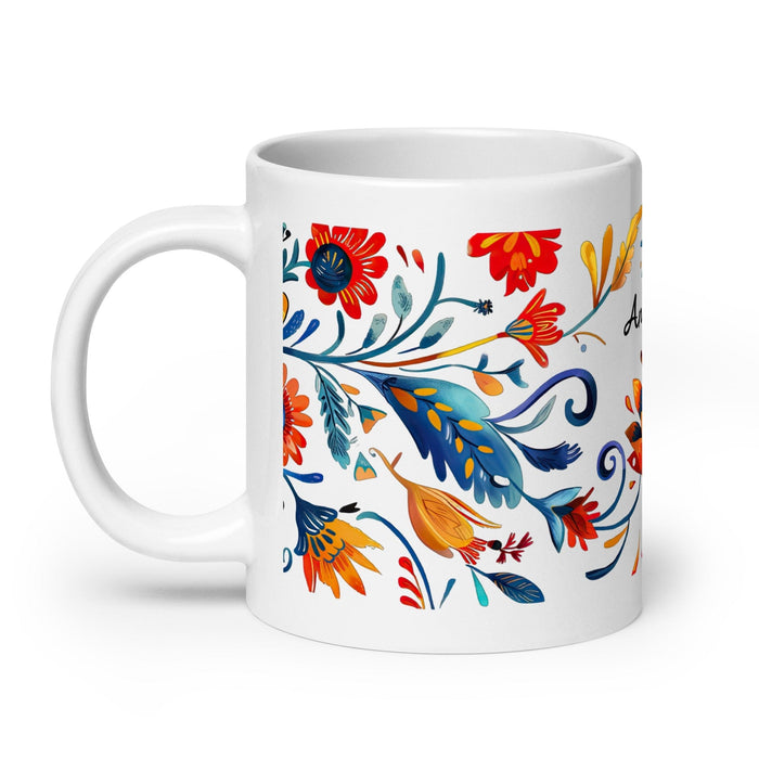 Ana Sofía Exclusive Name Art Piece Home Office Work Coffee Mug Mexican Spanish Pride Gift Cup One-Of-A-Kind Calligraphy White Glossy Mug | A5 Mexicada