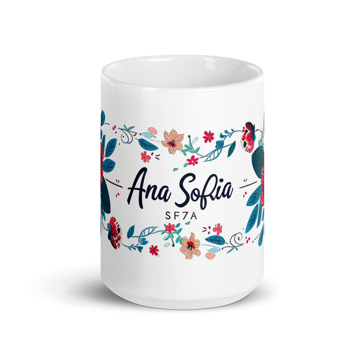 Ana Sofía Exclusive Name Art Piece Home Office Work Coffee Mug Mexican Spanish Pride Gift Cup One - Of - A - Kind Calligraphy White Glossy Mug | A6 - Mexicada