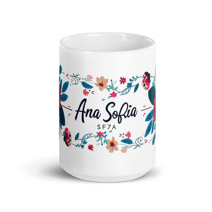 Ana Sofía Exclusive Name Art Piece Home Office Work Coffee Mug Mexican Spanish Pride Gift Cup One-Of-A-Kind Calligraphy White Glossy Mug | A6 Mexicada