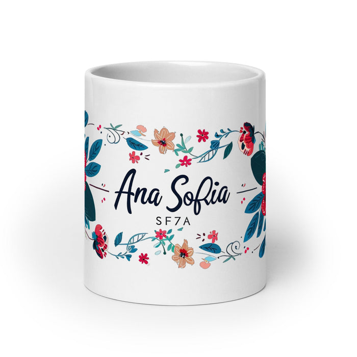 Ana Sofía Exclusive Name Art Piece Home Office Work Coffee Mug Mexican Spanish Pride Gift Cup One-Of-A-Kind Calligraphy White Glossy Mug | A6 Mexicada